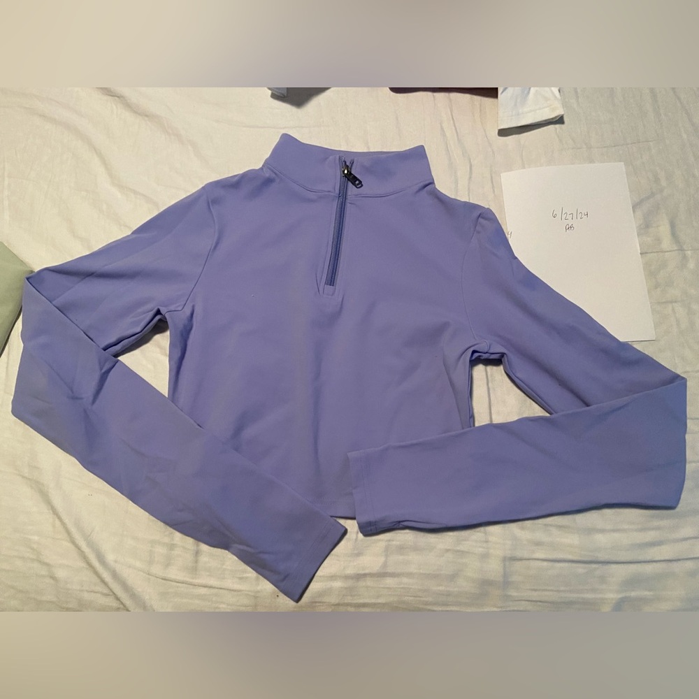 Balance Athletica/Vitality Refine Cropped Zip *Size-Large *Color- Xenon